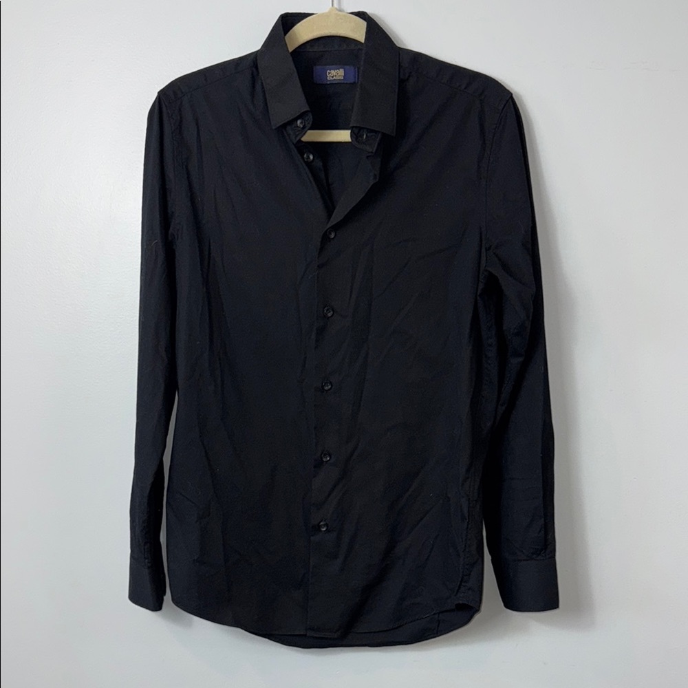 Cavalli Class Men's Classic Black Dress Shirt